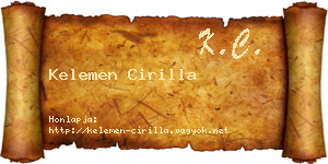 Kelemen Cirilla névjegykártya